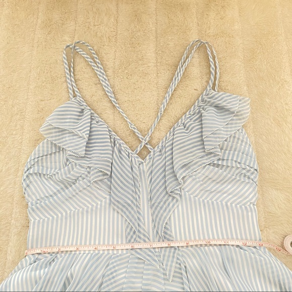 Guess julia ruffle striped sleeveless dress sz 2 - Picture 5 of 9